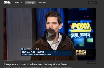 Fox Business –  Entrepreneur shares his adventures climbing Mount Everest
