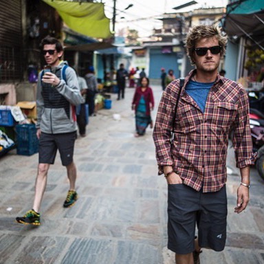 Adrian Ballinger and Cory Richards in Kathmandu Nepal