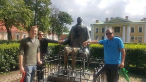 The team getting some good luck from Peter the great. 