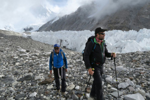 Hiking up to camp 1 during Cho Oyu expedition with Alpenglow Expeditions 2016
