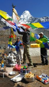 Puja ceremony on Ama Dablam