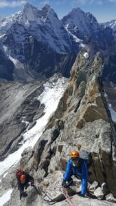 on the ridge of Ama Dablam