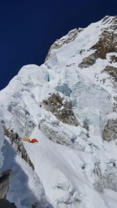 Looking at high camp on Ama Dablam