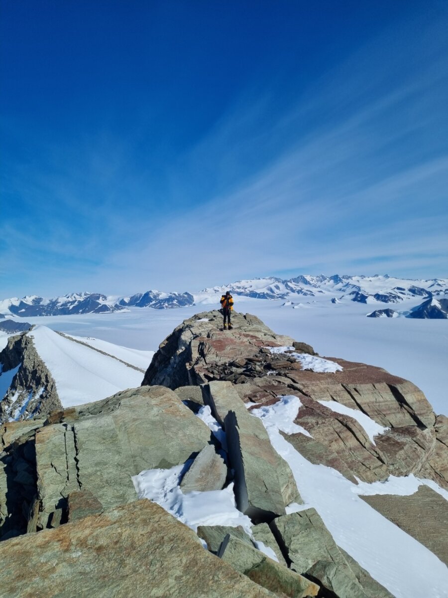 Climber on a guided Vinson Massif Expedition
