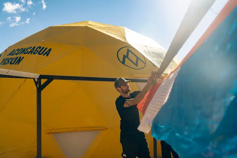 Base camp on Aconcagua is as comfortable as any camp on the planet. With private, insulated dome tents, quality, nutritious meals, and hot showers available every day, there's no better place to rest and recover while on the mountain.