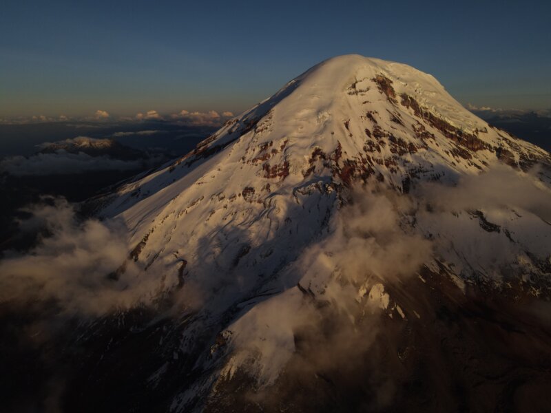 One of three peaks climbed during Alpenglow Expeditions' Ecuador Climbing School intro to high-altitude mountaineering course.