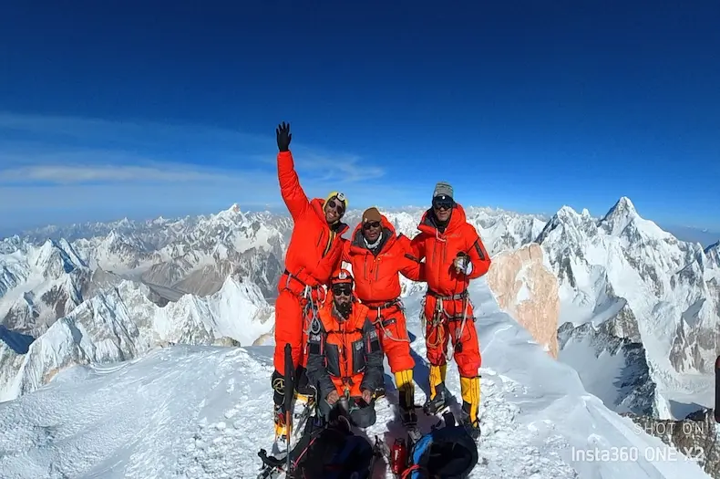 Summit of Gasherbrum II in the Karakoram, Pakistan — Alpenglow Expeditions guided climb