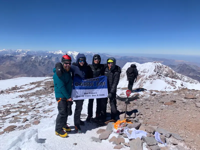 Guided climbers on Aconcagua with Alpenglow Expeditions, Argentina