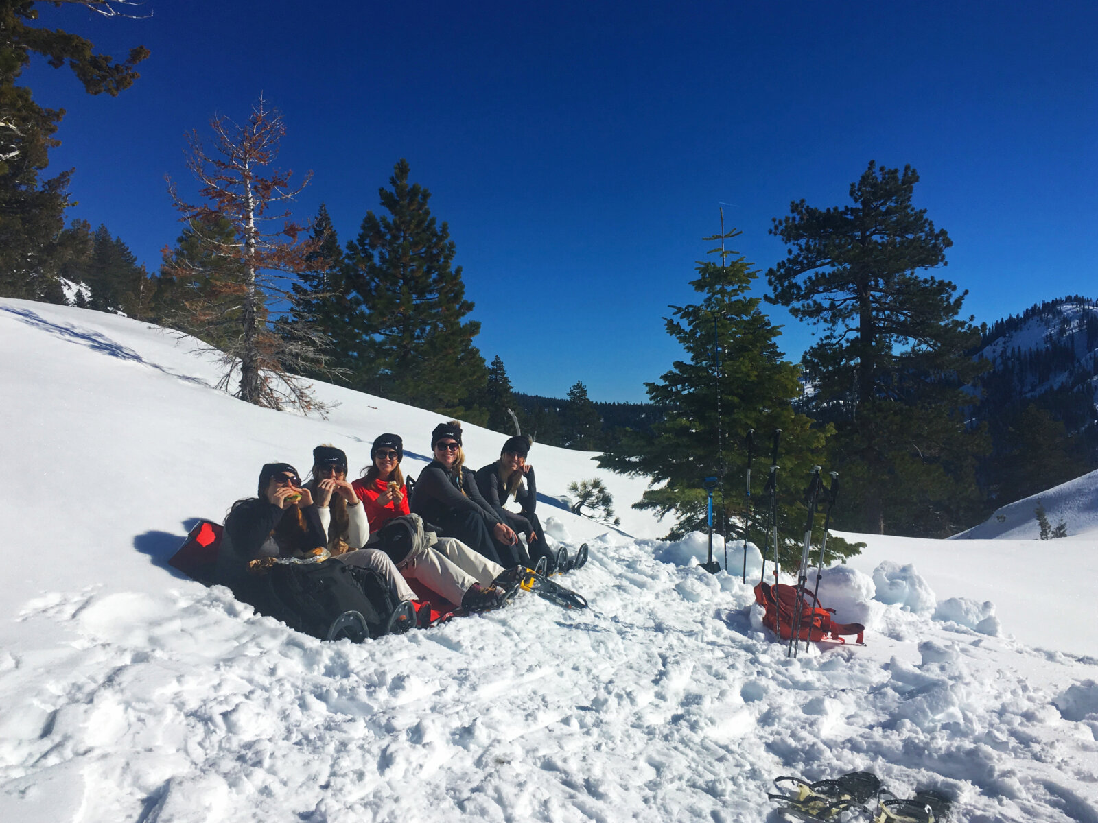 North Lake Tahoe snowshoe tour in beautiful Shirley Canyon