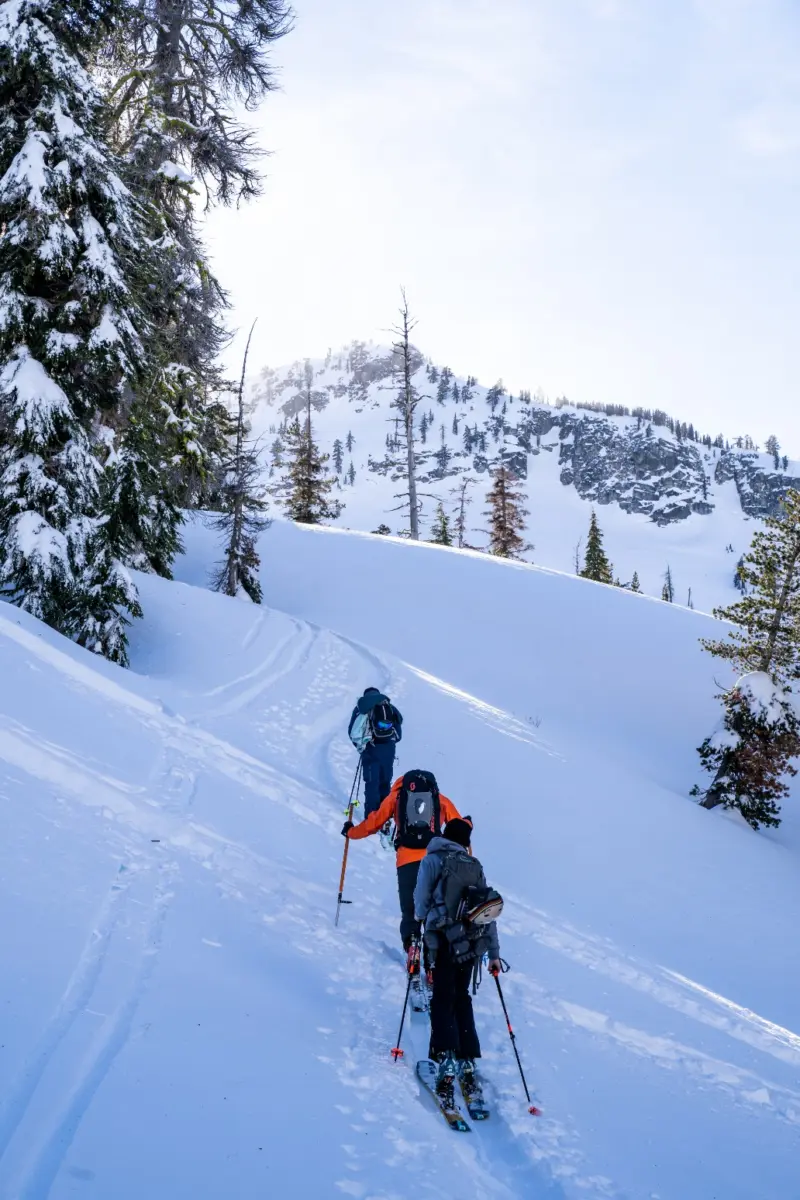 private backcountry ski guiding in lake tahoe with professional mountain guides