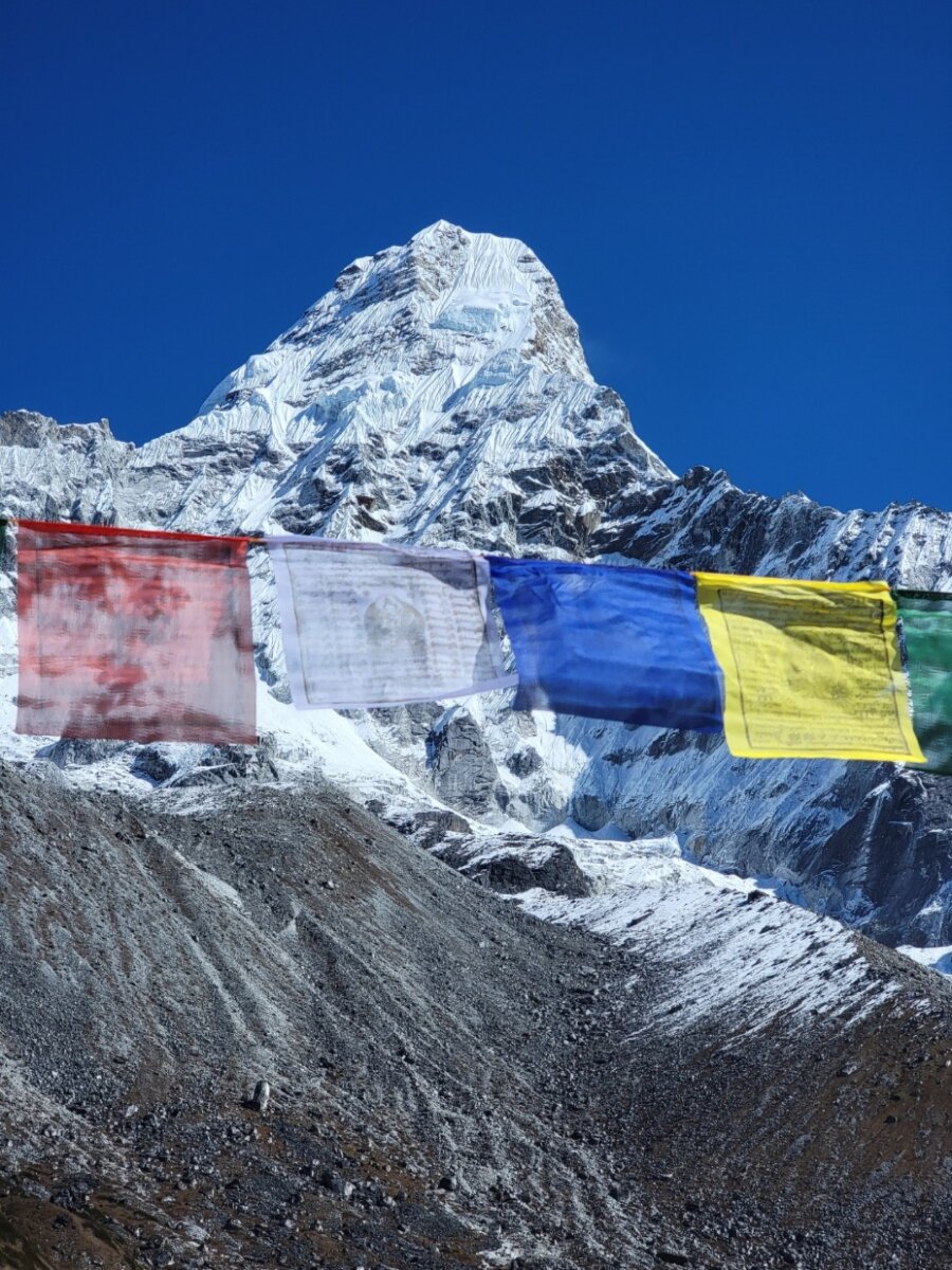 Prayer flags with Ama Dablam in the background