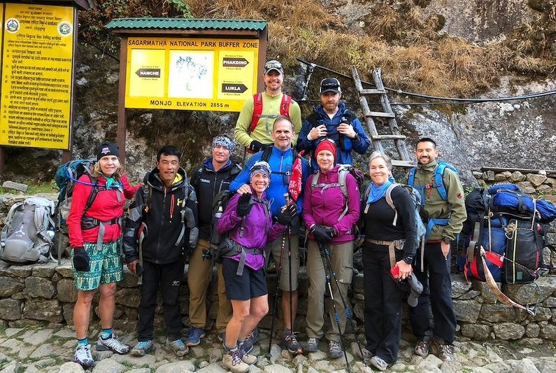 Group of hikers on the trail during their Everest Base Camp Trek