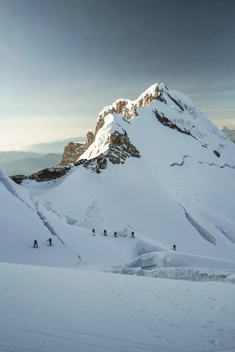 Professionally guided international backcountry ski mountaineering trips to the volcanoes of Ecuador with Alpenglow Expeditions.