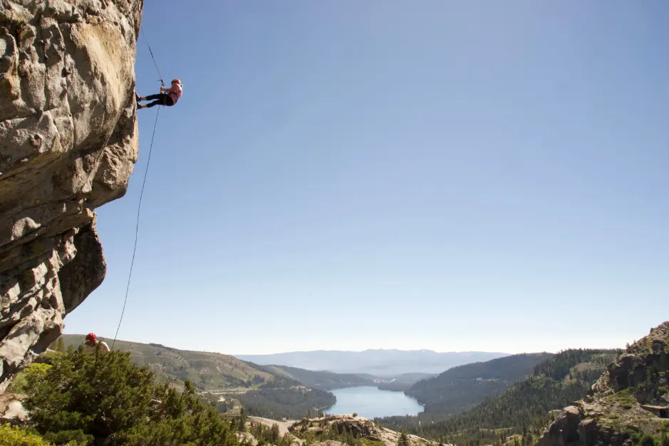 guided rock climbing in Lake Tahoe with professional mountain guides