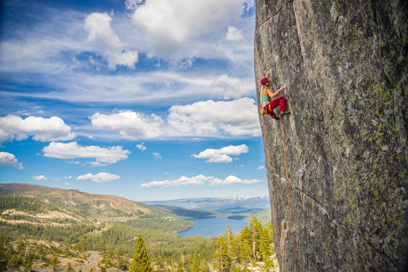 guided multi-pitch rock climbing at Lovers Leap in Lake Tahoe with professional mountain guides