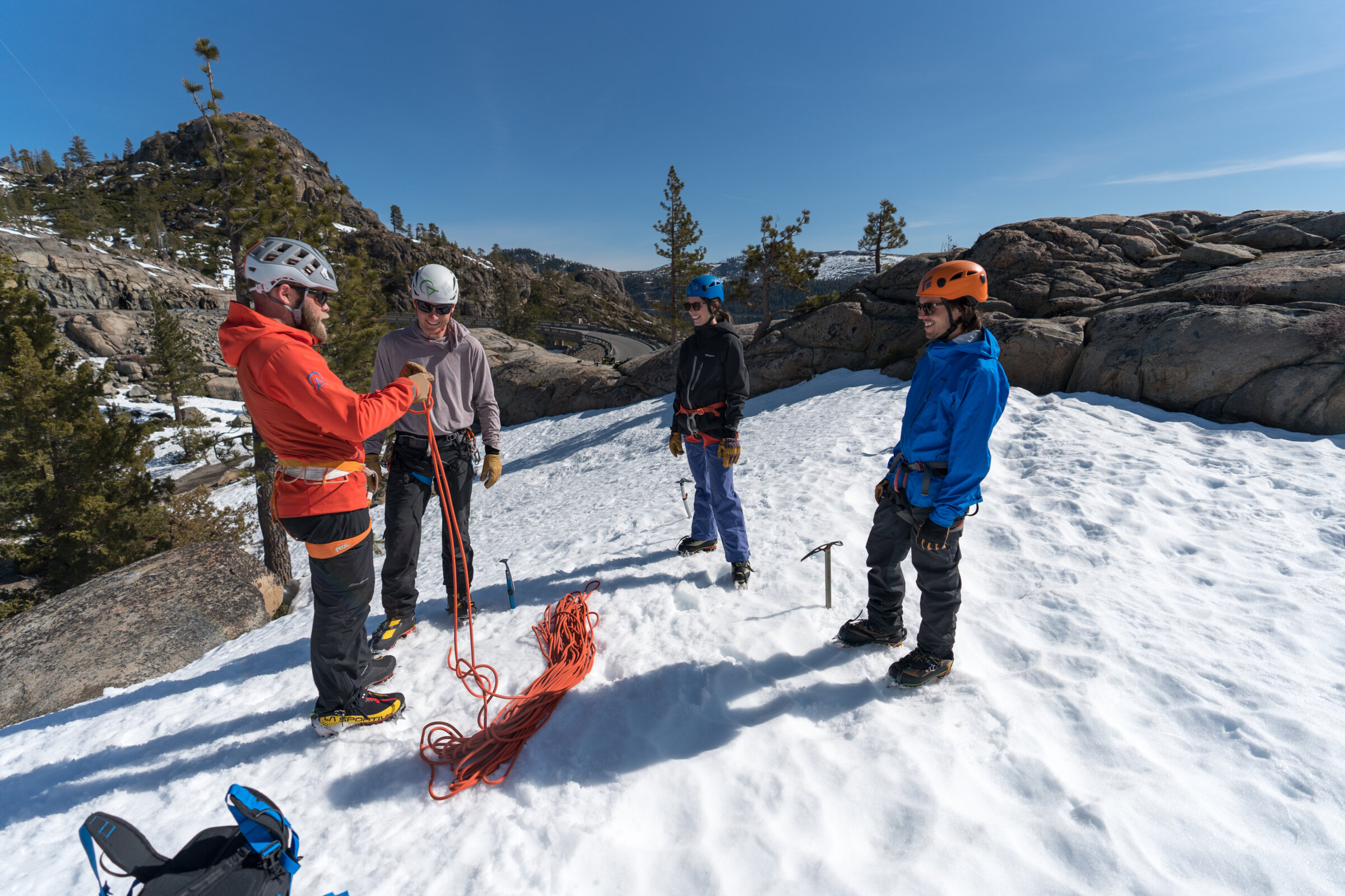 Intro to Mountaineering course near Lake Tahoe in the Sierra Nevada mountains with Alpenglow Expeditions' professional mountain guides.