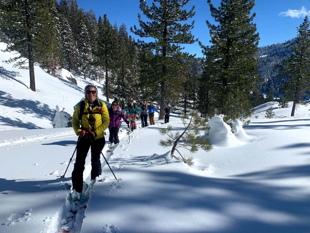 private backcountry ski guiding in lake tahoe with professional mountain guides