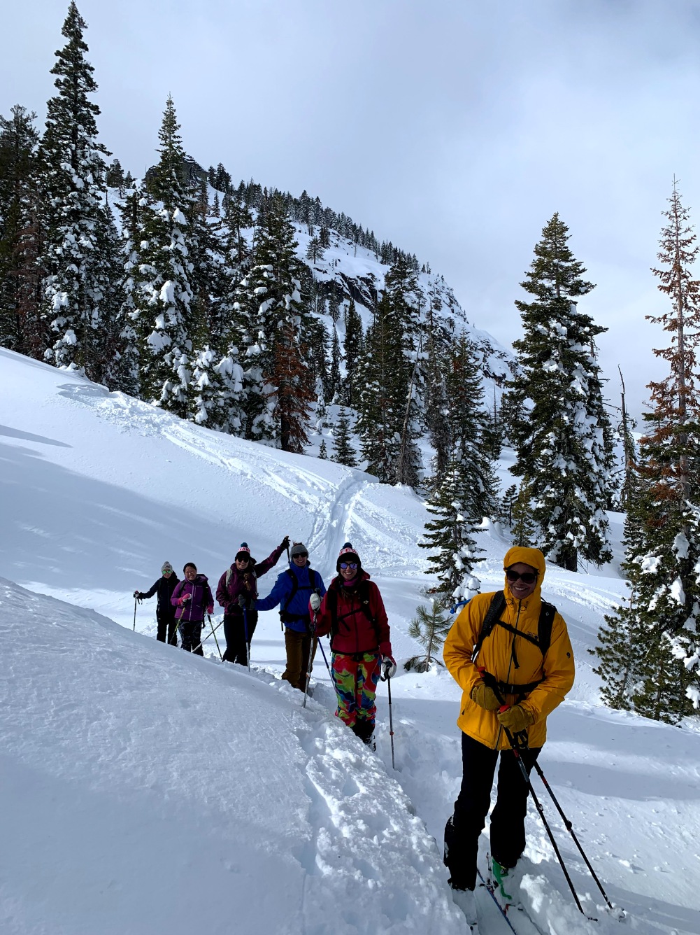 private backcountry ski guiding in lake tahoe with professional mountain guides