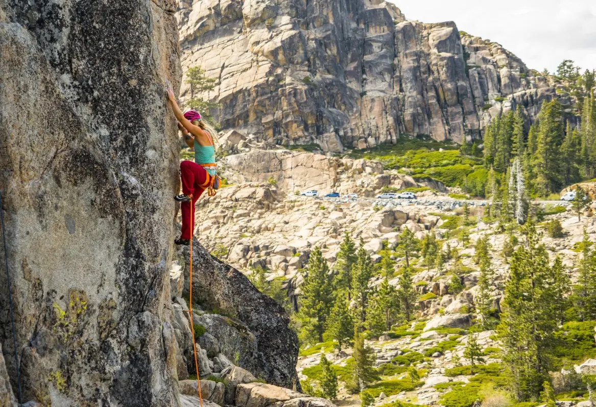 guided multi-pitch rock climbing at Lovers Leap in Lake Tahoe with professional mountain guides