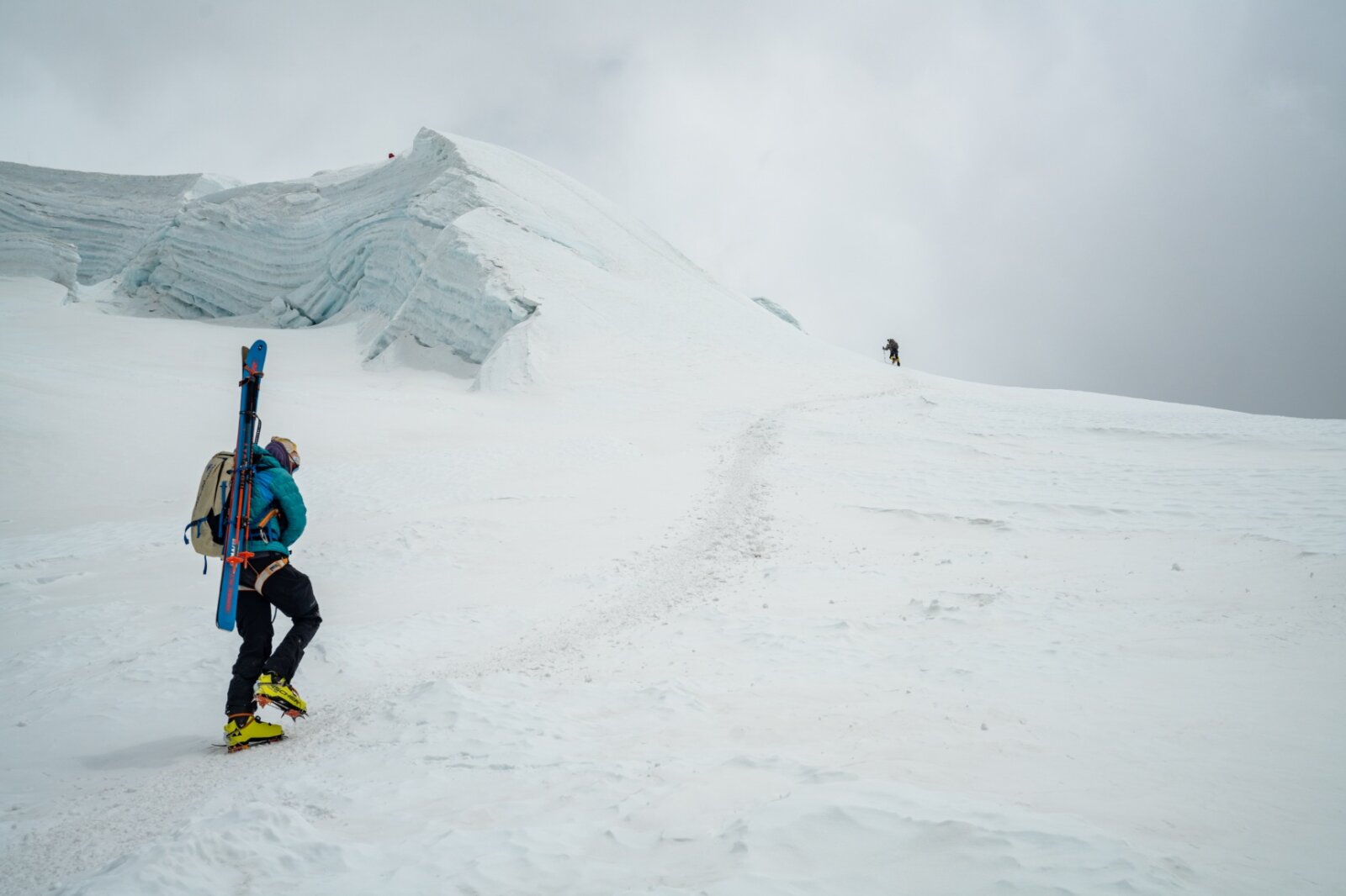 Adrian Ballinger climbing up Makalu for his ski descent of Makalu