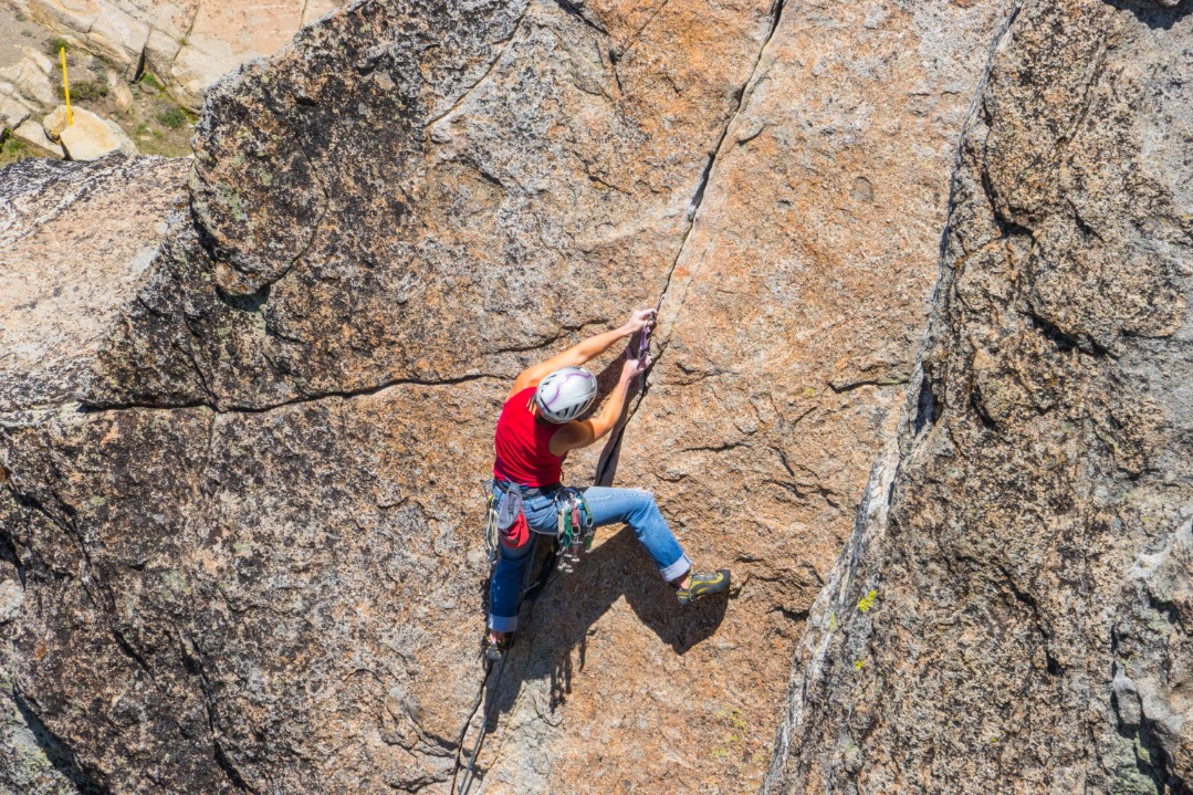 guided multi-pitch rock climbing at Lovers Leap in Lake Tahoe with professional mountain guides