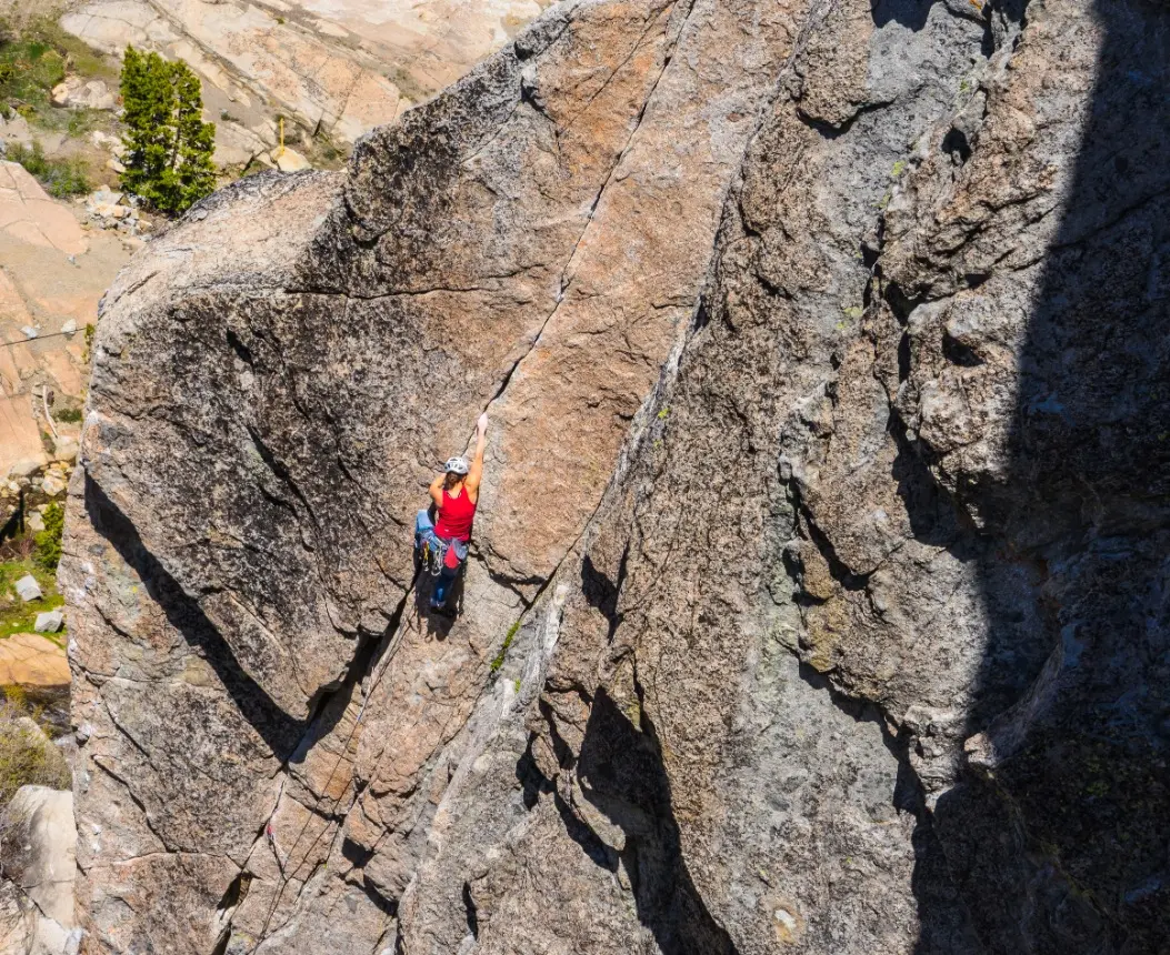 guided multi-pitch rock climbing at Lovers Leap in Lake Tahoe with professional mountain guides