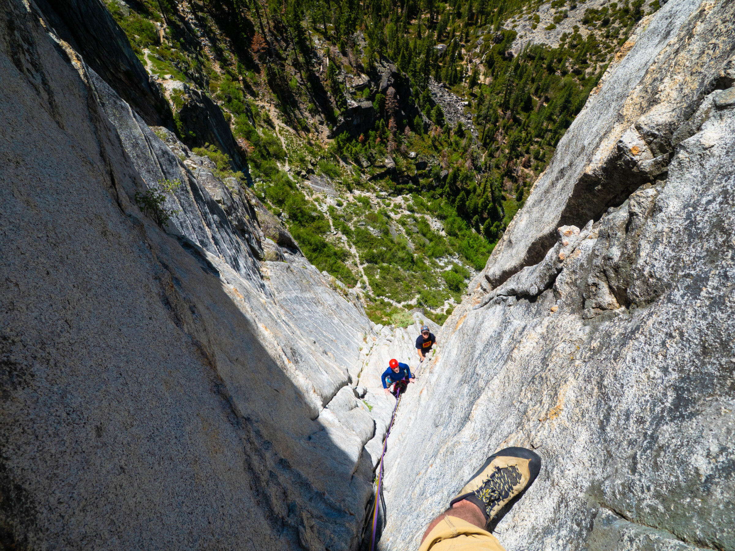 guided multi-pitch rock climbing at Lovers Leap in Lake Tahoe with professional mountain guides