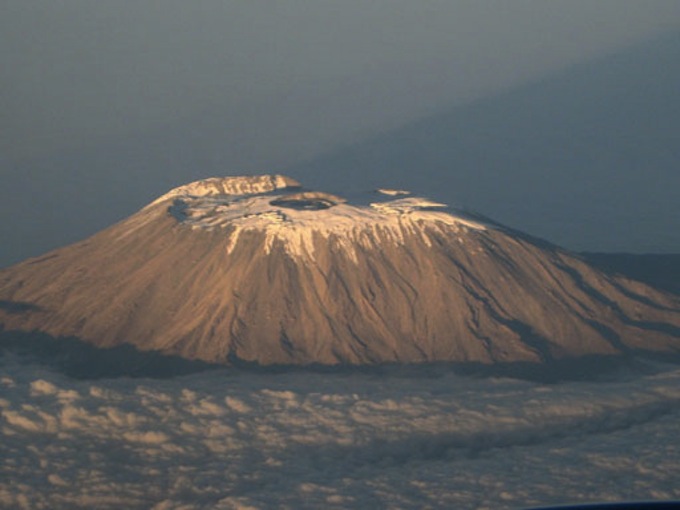 A view of Mt. Kilimanjaro above the clouds