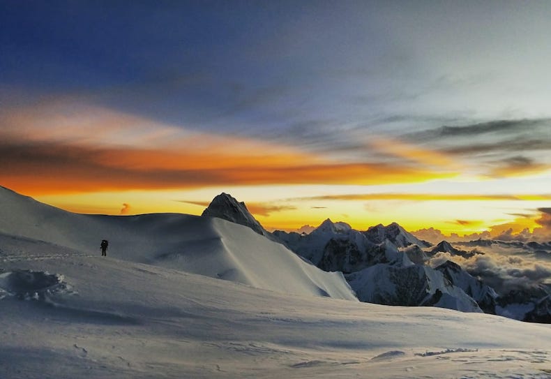 the sunrise view from Cho Oyu