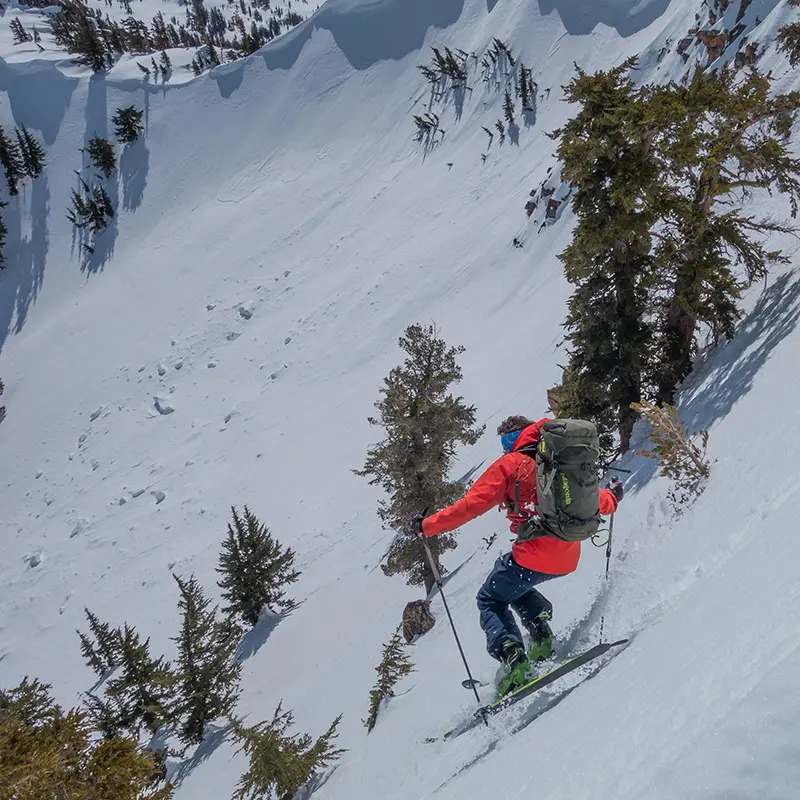 private backcountry ski guiding in lake tahoe with professional mountain guides