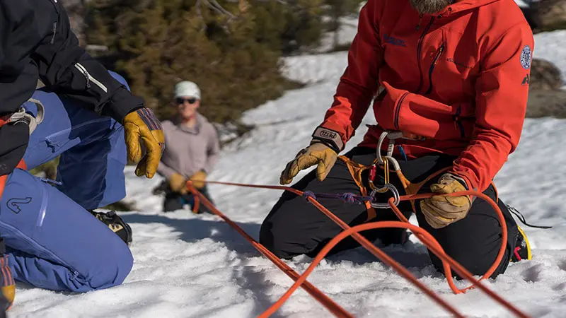 Intro to Mountaineering course near Lake Tahoe in the Sierra Nevada mountains with Alpenglow Expeditions' professional mountain guides.