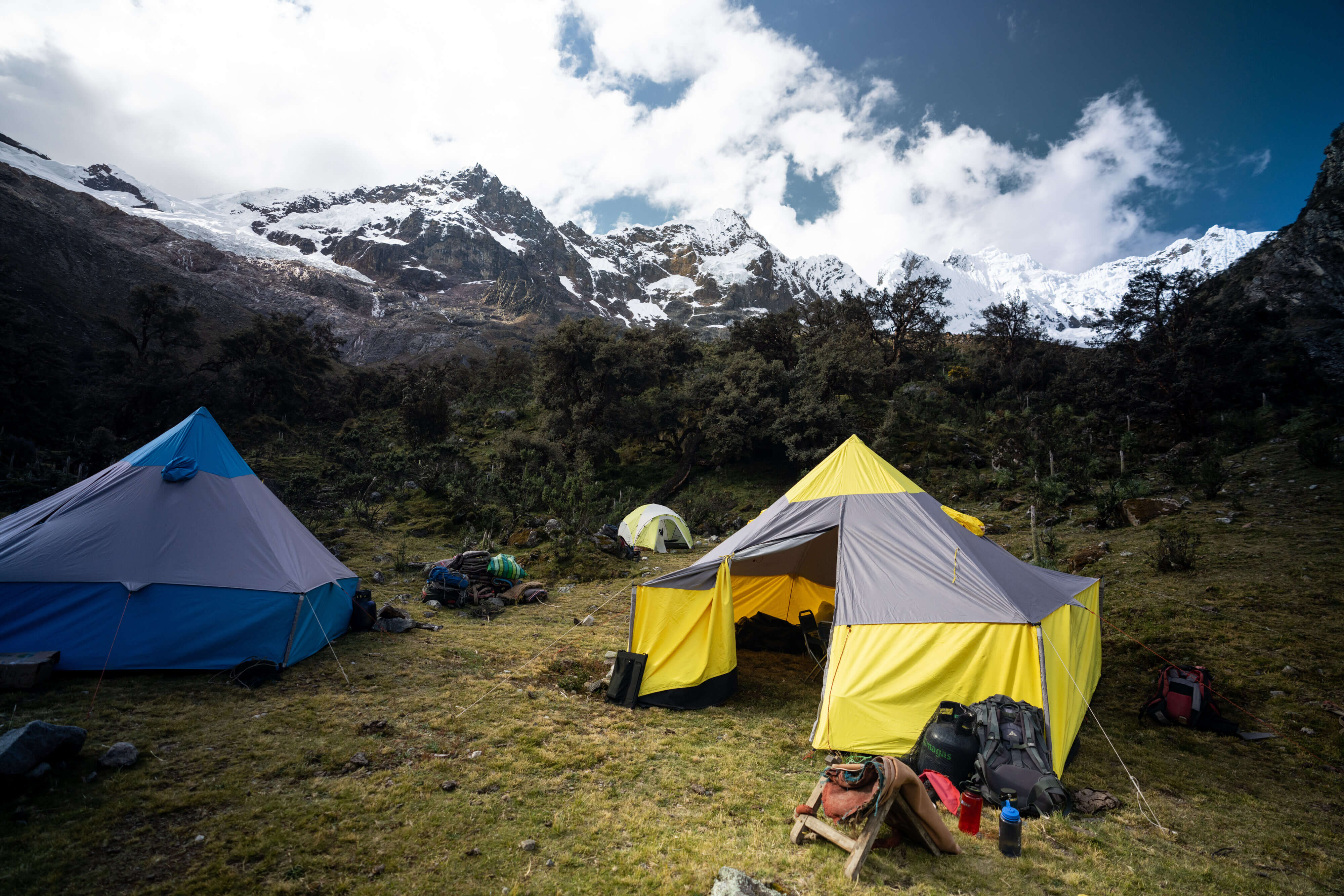 Base Camp under Alpamayo at 13,500 ft/4,115m.