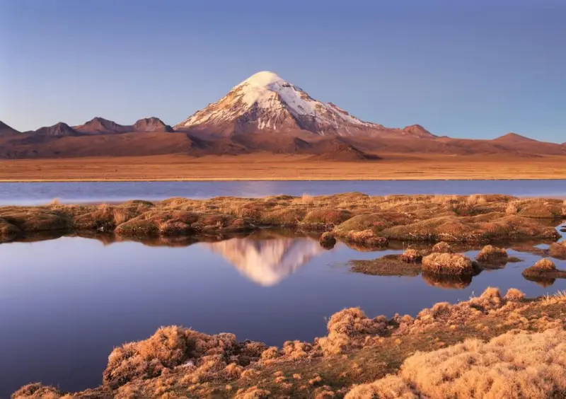 The conical peak of Nevado Sajama.