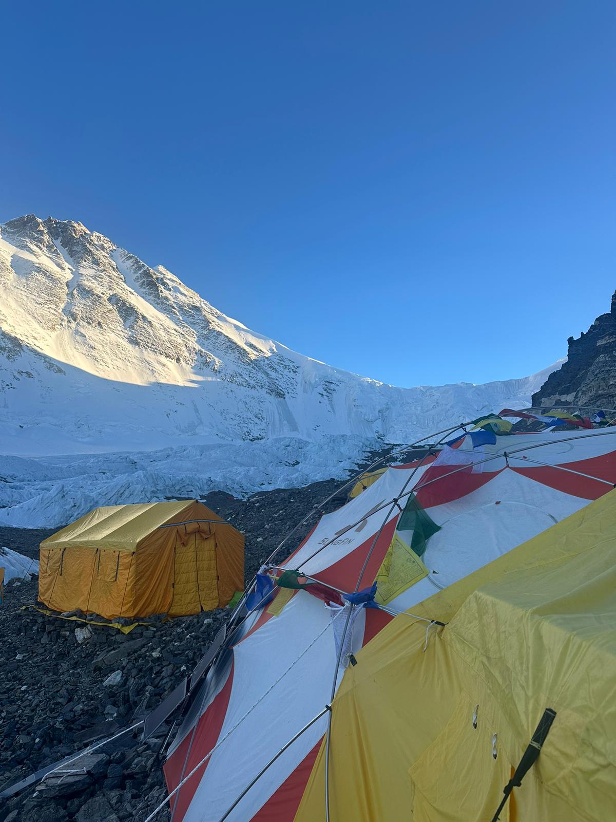 A view of North Col from Advanced Base Camp on the North Side of Everest