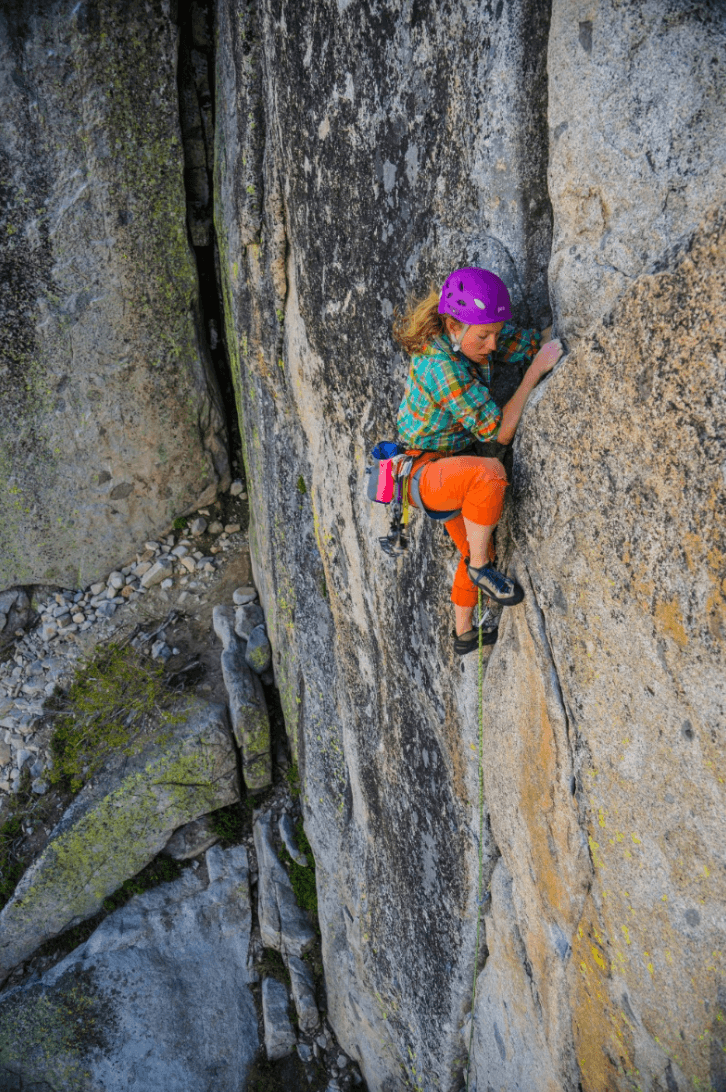 Leading a Climbing Route on Donner Summit