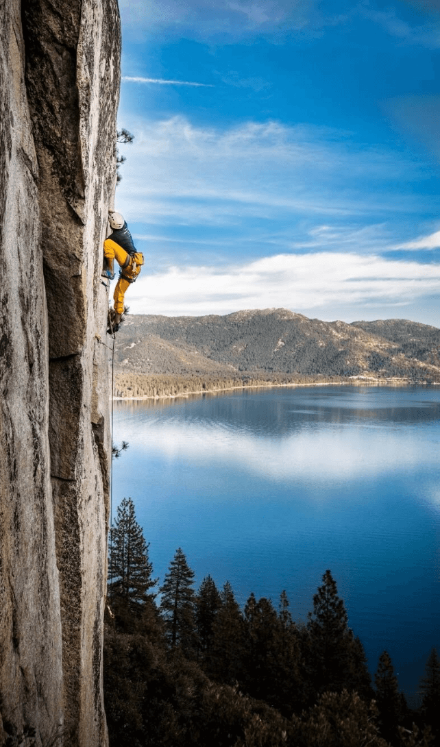 Climbing overlooking Donner Lake