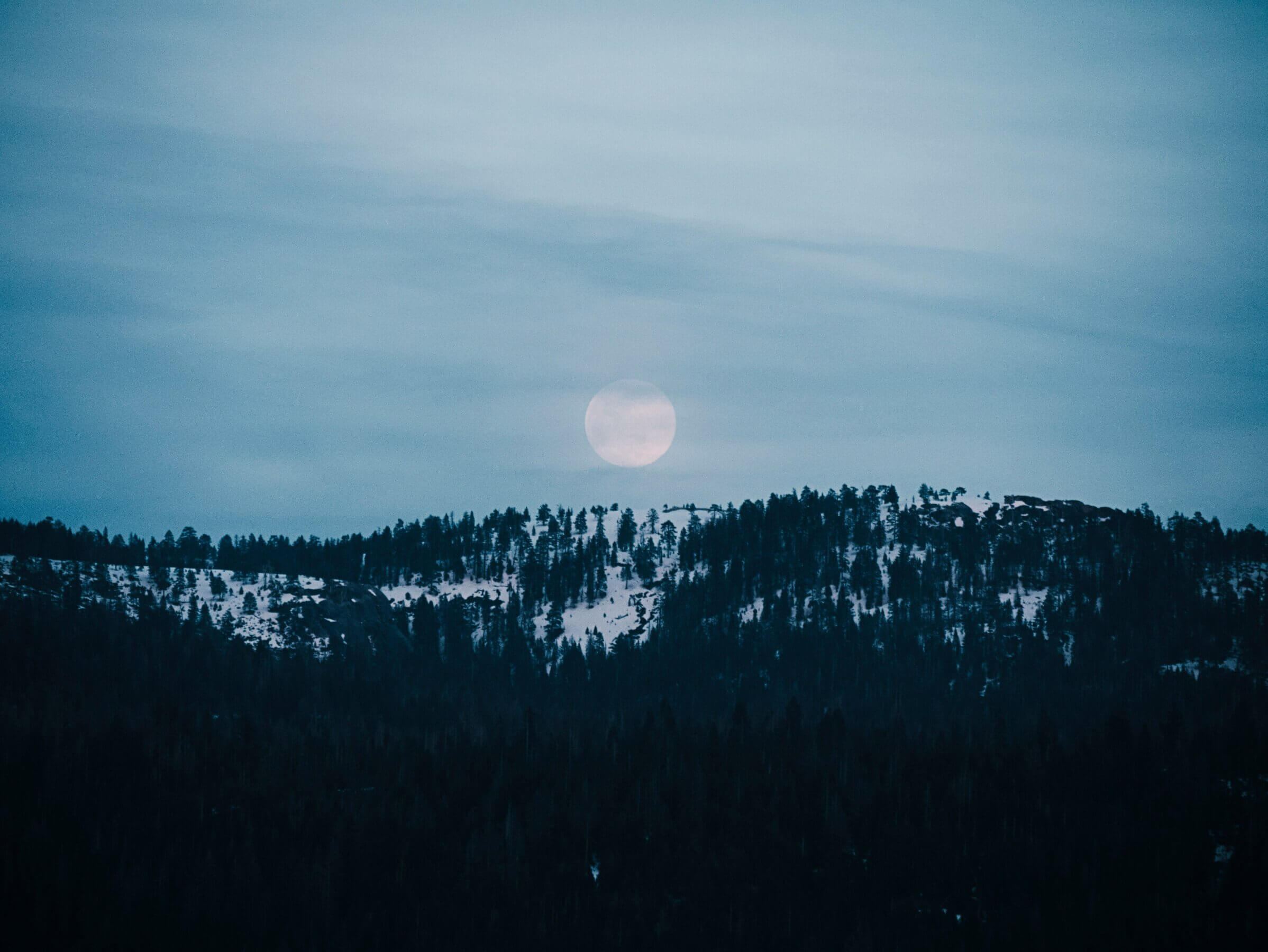 Full Moon on a snowshoe tour